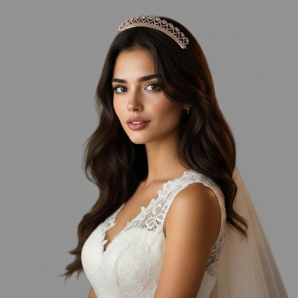 quinceañera con cabello suelto usando tiara